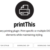 特定のDOMを指定して印刷することが出来るボタン「printThis」