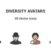世界のさまざまな人々の文化を表現した30種のフリーアイコン「 Diversity Avatars: 30 Free Icons」