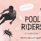 個性的な印象でインパクトを与えるタイポ&ベクターセット「Pool Riders Typeface + Bonus Vector Cut-Outs」