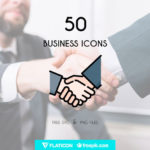 ビジネスシーンで活用できるフリーのアイコンセット「Free Line & Flat Business Icon Set (50 Icons, PNG & SVG)」