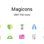 ポップなカラーが魅力的なフラットアイコンセット「Magicons: 2867 Flat Icons」