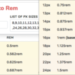 CSSの単位「rem」を使ったフォントサイズの計算を自動で一覧表示してくれる便利ツール -PxtoRem