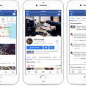 「Facebook」ビジネスページデザイン更新、ユーザーとローカルビジネスのつながり支援