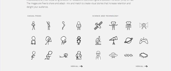 やや緩いタッチで描かれた手書きの線画アイコンのセット・「Doodle Icons」