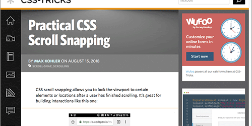 CSSでスクロールのスナップが可能に！scroll-snapプロパティの基礎知識と便利な使い方