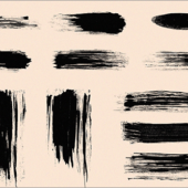 今だけ無料！ブラシや筆で描いたようなストローク111種類を表現できるブラシ素材 -Swirls Strokes Brushes Set