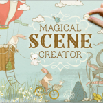 わずか数クリックで、かわいい素敵なイラストを作成できる魔法みたいなデザイン素材 -Magical Scene Creator