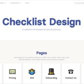 ログインページや値段表、コンタクトフォームなどのUI/UXをより良くするためのチェックリスト・「Checklist Design」