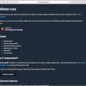 [CSS]シンプルなWebサイトを少しだけ美しくするためのスタイルシートのコレクション -water.css