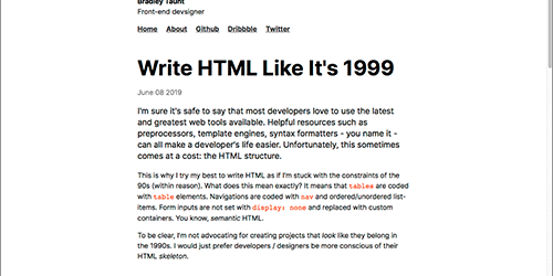 HTMLを1999年のように書く