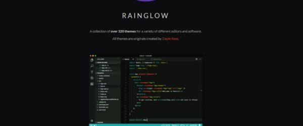 VSCodeやAtom、Sublimeなど、様々なテキストエディタのカラーテーマを作成、公開しているプロジェクト・「RAINGLOW」