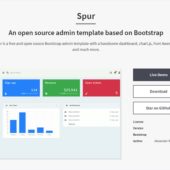 Bootstrapに基づいて設計されたミニマルデザインなオープンソース管理画面テンプレート・「Spur」