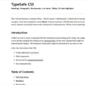 シンプルさ重視の軽量CSSフレームワーク・「TypeSafe CSS」