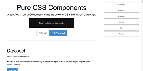JavaScriptは無し、CSSで実装されたUIコンポーネントのまとめ -Pure CSS Components