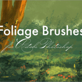 通常は有料だけど、今週だけ無料！草や葉などの植物を写実的に描くPhotoshopのブラシ素材 -Foliage Brushes