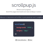 スクロール量をページトップのプログレスバーで表示できる「scrollpup.js」