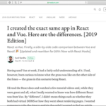 ReactとVueの比較、全く同じアプリを作成してみて分かった相違点 2019年Edition