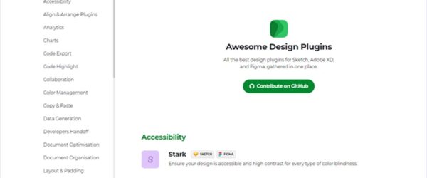 SketchやAdobe XD、Figmaなどのプラグインを大量に収集している・「Awesome Design Plugins」