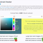 コントラストの比率と実際に背景とテキストカラーを使用した状態を確認できるカラーコントラストチェックツール・「Color Contrast Checker」