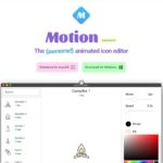 用意されたSVGのシンプルなアニメーションアイコンを編集してダウンロードできる・「Motion」