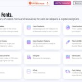 Webデザイナー向けに収集されたカラーとフォントのツールやリソースをまとめている・「Colors & Fonts」