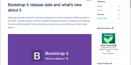 Bootstrap 5のリリースはもうすぐみたい！注目の新機能、jQueryは削除、IE10のサポートは終了へ
