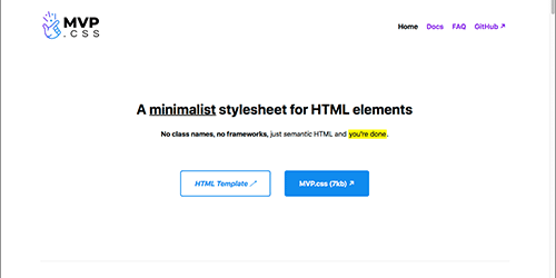 必要なのはHTMLだけ、一行加えるだけでスマホ対応のWebページができてしまう超軽量スタイルシート -MVP.css