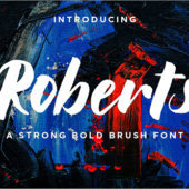 有料フォントが今週末まで無料！力強くてかっこいい、ブラシで書かれた自然な質感の手書きフォント -Roberts