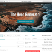 幅いっぱいの画像に与えるさまざまなCSSグラデーションを簡単に生成できる便利ツール -The Hero Generator