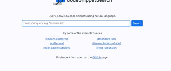 コードスニペットを自然言語で検索できる・「CodeSnippetSearch」