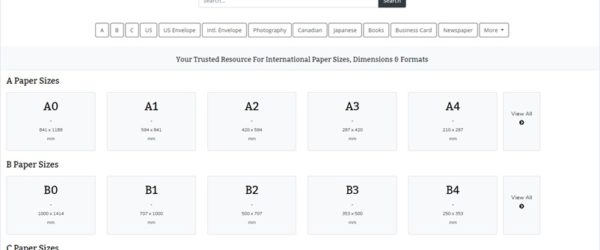 様々な紙のサイズ、寸法を調べられる・「PaperSizes.guide」