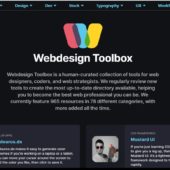 WebサイトやWebアプリのデザインや開発に役立つツールやリソースを探せる・「Webdesign Toolbox」