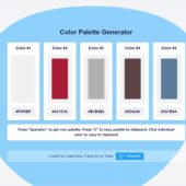 サクサク使えるシンプルなカラーパレット生成ツール・「Color Palette Generator」