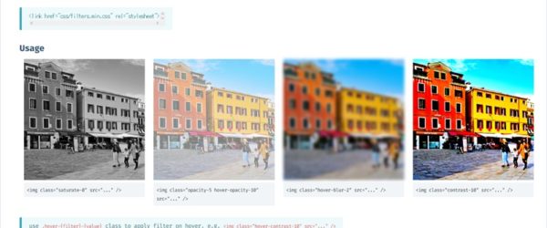 細かい設定も可能な、画像にさまざまなカラーフィルターをかけられるCSSライブラリ・「filters.css」