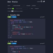 プログラミング向けの様々なフォントを、実際にコードを書いて試せる・「Dev Fonts」