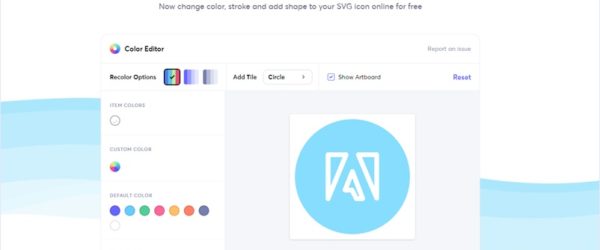 任意のSVGファイルをアップロードして色を変更したり背景を追加したりできるオンラインSVGエディタ・「Iconscout Icon Editor」