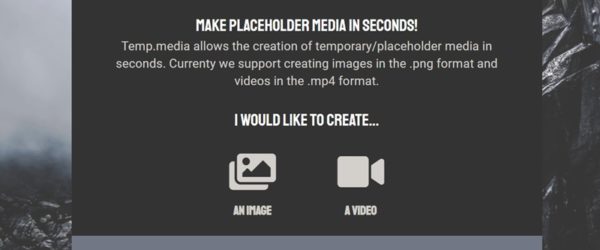 ダミー画像としてPNGやSVGの他、ダミー動画も提供するダミーメディア生成ツール・「Temp.media」