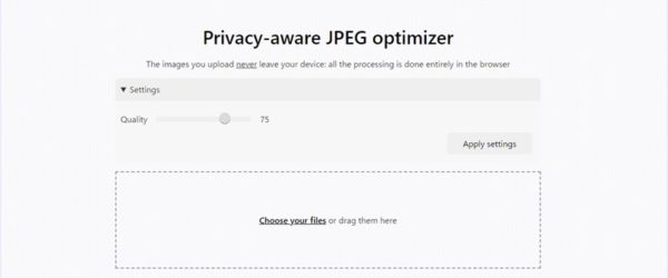 ブラウザで処理するプライバシーに配慮したオープンソースのJPEG最適化ツール・「JPEG.rocks」