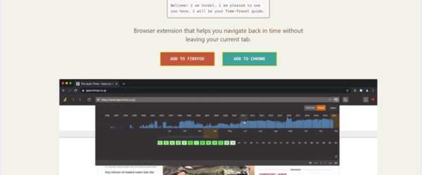閲覧中のWebページのWayback Machineによる魚拓をその場で探して表示できるChrome拡張・「Vandal」