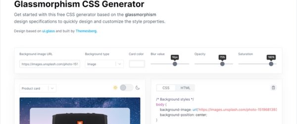 背景をボカして透過させるすりガラス風コンテンツを作成、CSSをコピーできる・「Glassmorphism CSS Generator」