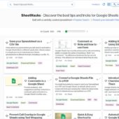 GoogleスプレッドシートやExcelのTipsや小技を大量に収集、検索できる・「SheetHacks」