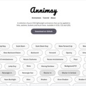 リンクやボタンなどに使えるピュアCSSアニメーションのコレクション・「Annimay」