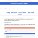 CSS Gridでposition: sticky;のスティッキーが効かないときの原因とその対応方法
