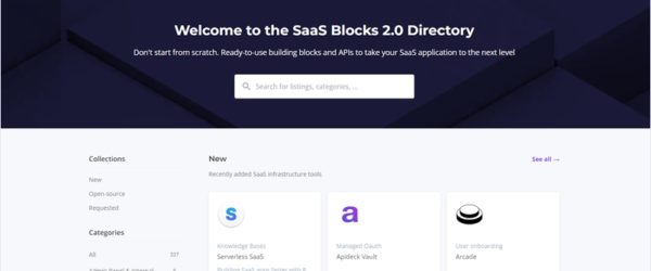 SaaSプロダクトの構築に貢献するオープンソースの代替等をコレクションしている・「SaaS Blocks」