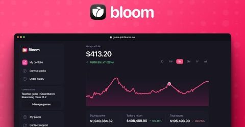 実際の株価がリアルタイムで反映されるオープンソースの株式市場シミュレーションゲーム・「Bloom」