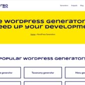 WordPressを使うプロジェクトの開発スピードを向上してくれるかもしれないツール集・「WPTurbo generators」