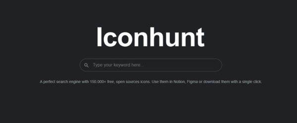 15万以上ものアイコンから任意のキーワードで検索できるアイコン用サーチエンジン・「Iconhunt」