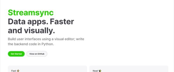 Streamlit代替となる、データアプリを作成するためのオープンソースのフレームワーク・「Streamsync」
