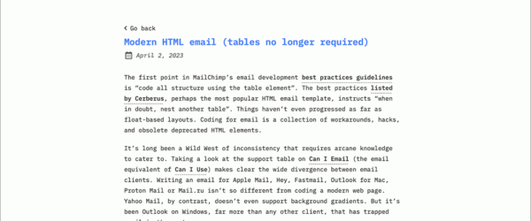 HTMLメールの最近の実装方法を解説、tableは不要になりました