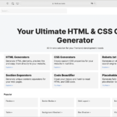 便利なのが登場！ フロントエンドの開発に役立つ最新ツールがひとまとめに利用できる -HTML＆CSS Code Generator